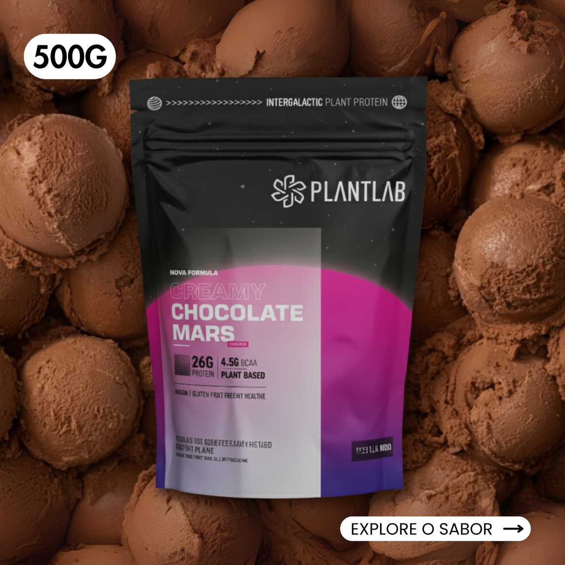 Proteína vegetal cremosa Chocolate Mars 500G