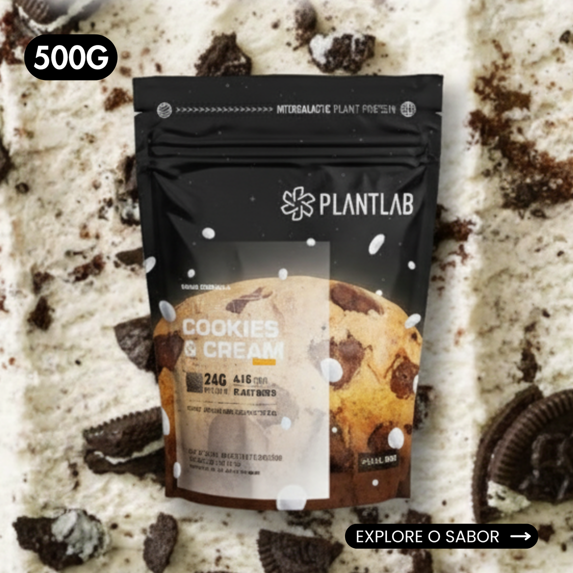 Proteína vegetal cremosa Júpiter Cookies & Cream 500G