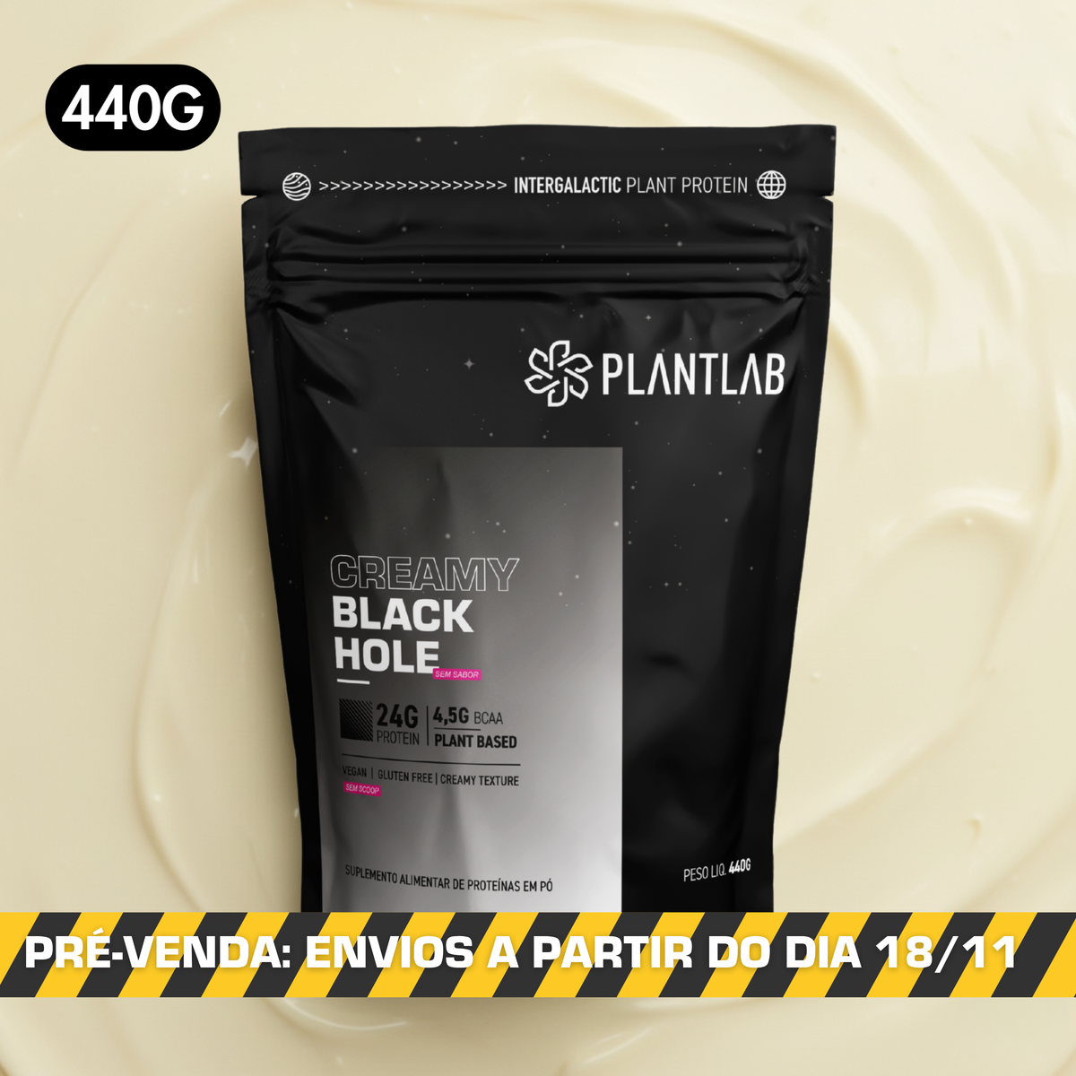 Proteína vegetal cremosa - Black Hole | 440g