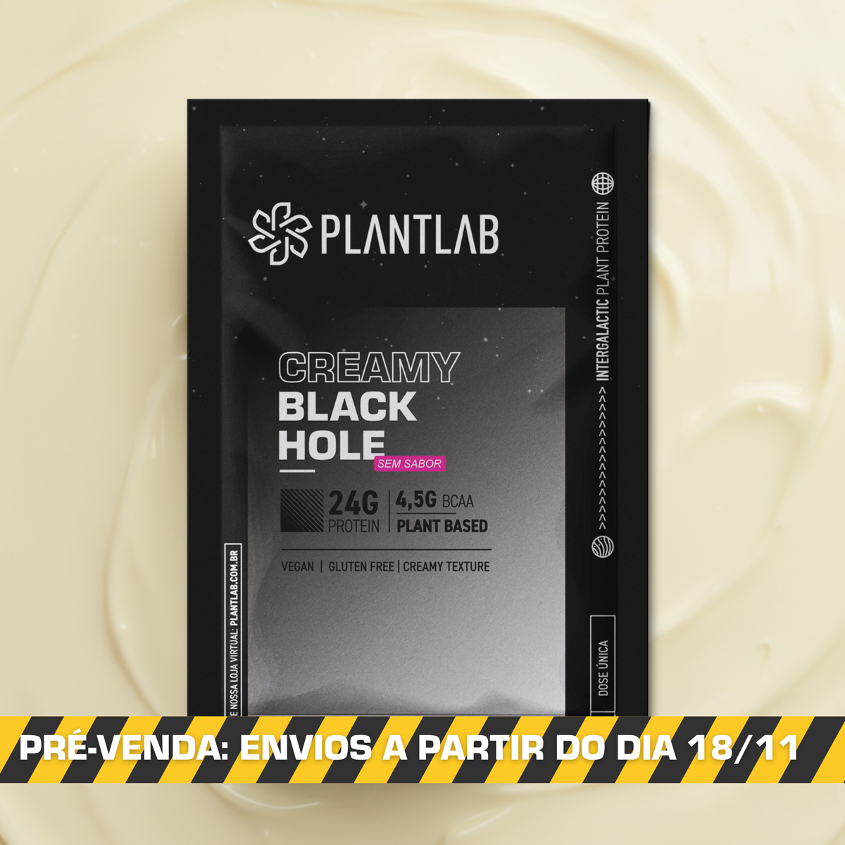 Proteína vegetal cremosa - Black Hole | Sachê 40g