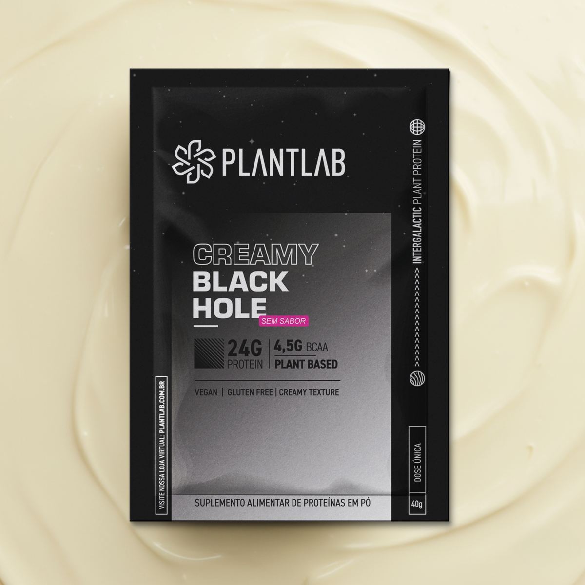 Proteína vegetal cremosa - Black Hole | Sachê 40g