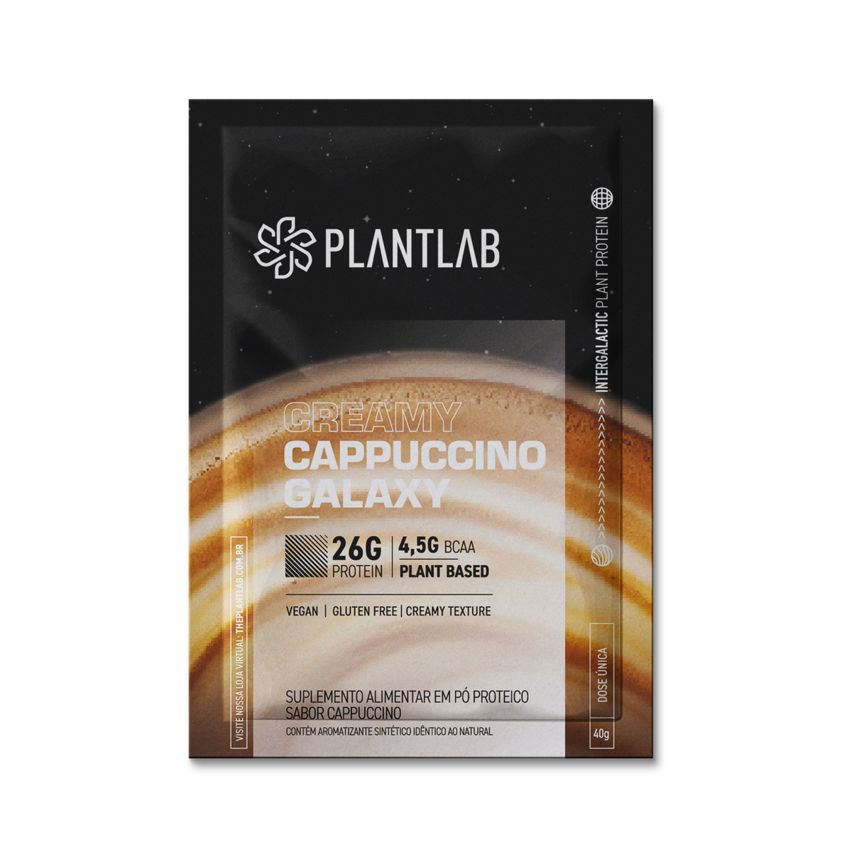 Proteína vegetal cremosa - Cappuccino Galaxy | Sachê 40g