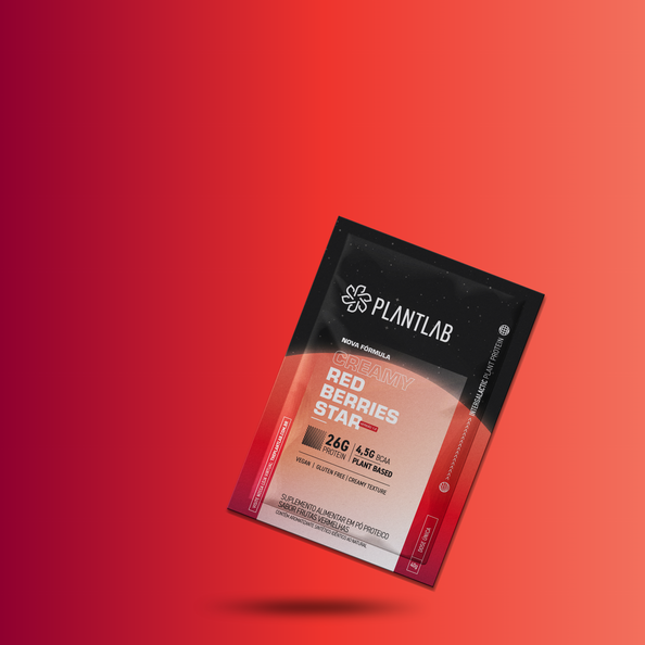 Proteína vegetal cremosa - Red Berries Star | Sachê 40g